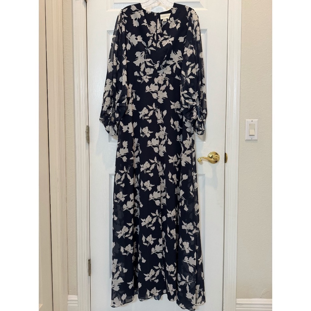 Sachin & Babi Jenny Floral Gown Navy Venetia Petal Size 6 NWT - Picture 5 of 14
